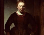 塞缪尔 凡 霍赫斯特拉滕 : Woman at a dutch door